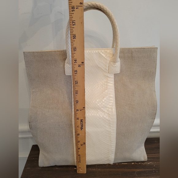 Hayward Canvas and Python Tote - Picture 2 of 12